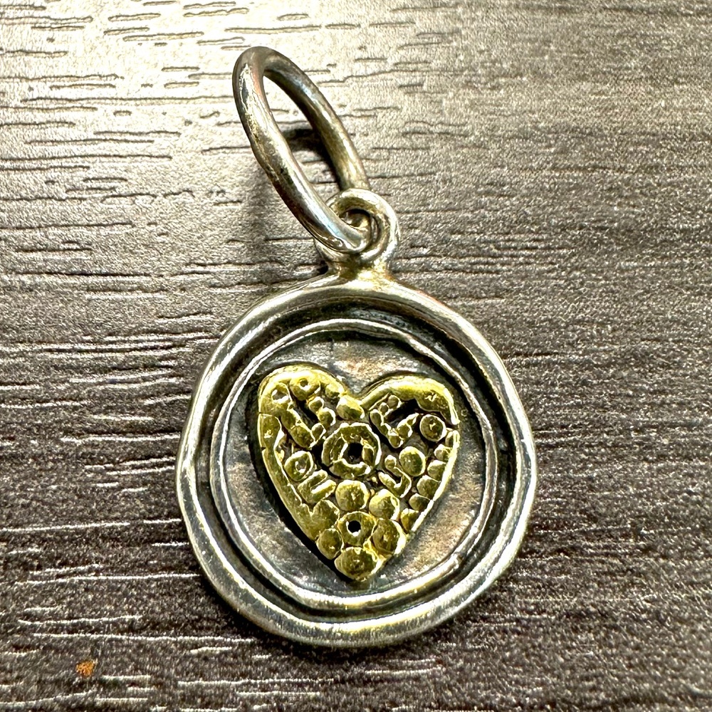 Waxing Poetic Heart Petite Wing and A Prayer Charm  sterling silver